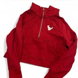 Lululemon Red Half-Zip Pullover Sweater with Logo